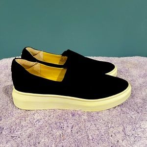 Sam Edelman Black & White Nerah Platform Casual Slip On Loafers WMS Shoe Size 10